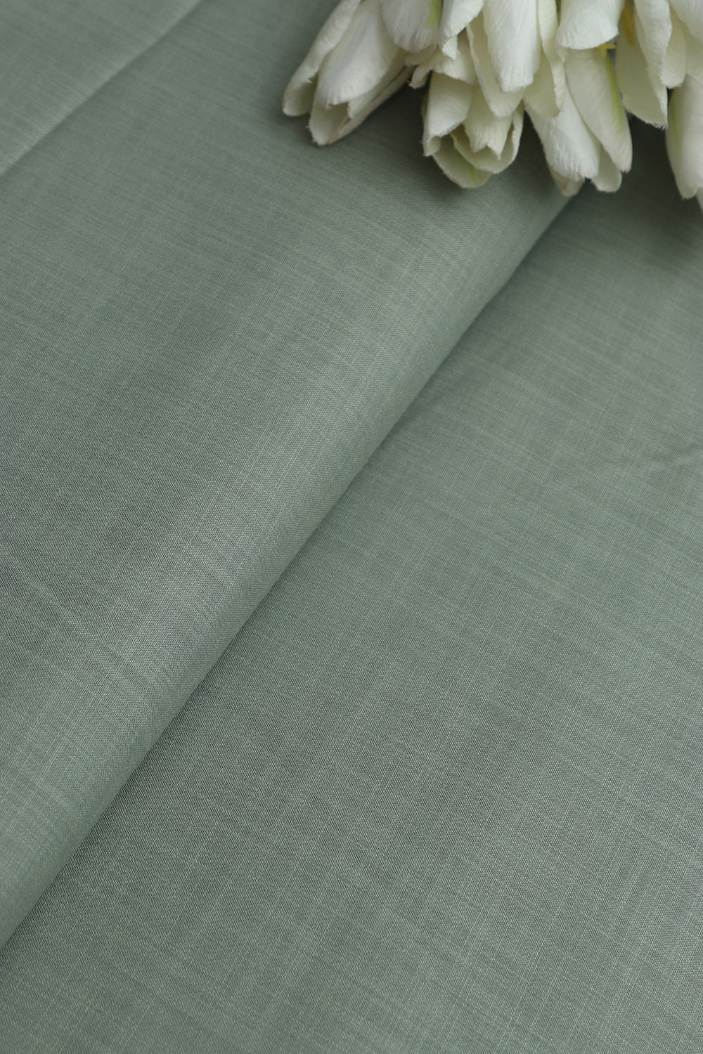 Green Plain Linen Cotton Fabric ( 1 Mtr ) - Luxurion World