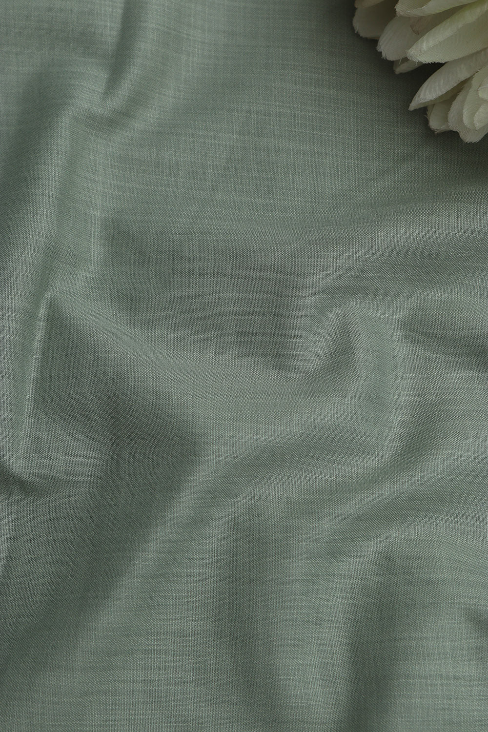 Green Plain Linen Cotton Fabric ( 1 Mtr ) - Luxurion World