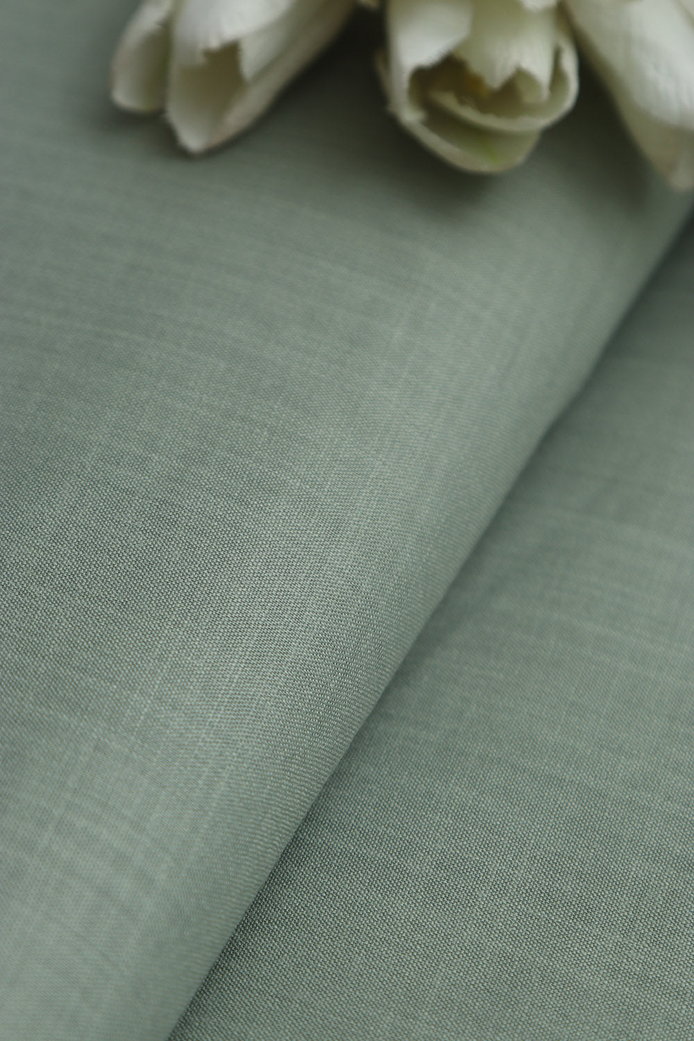 Green Plain Linen Cotton Fabric ( 1 Mtr ) - Luxurion World