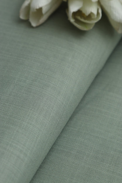 Green Plain Linen Cotton Fabric ( 1 Mtr ) - Luxurion World