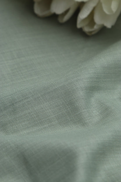 Green Plain Linen Cotton Fabric ( 1 Mtr ) - Luxurion World