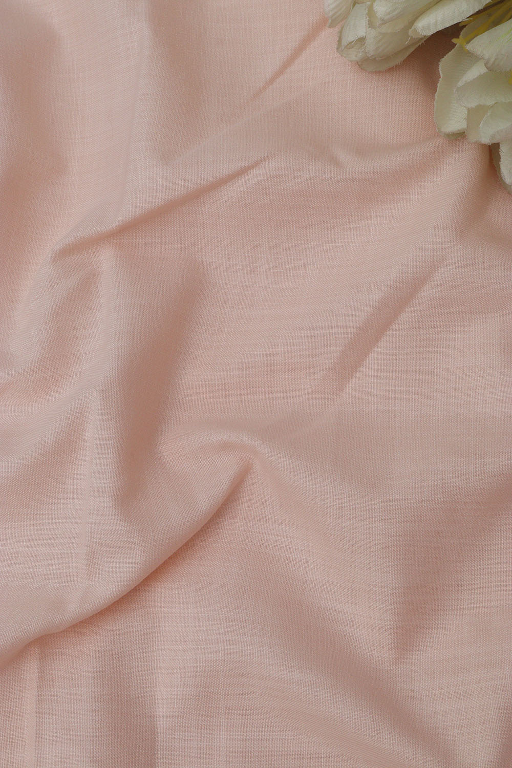 Peach Plain Linen Cotton Fabric ( 1 Mtr ) - Luxurion World