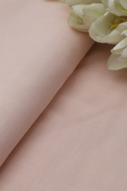 Peach Plain Linen Cotton Fabric ( 1 Mtr ) - Luxurion World