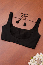 Black Plain Linen Cotton Blouse - Luxurion World