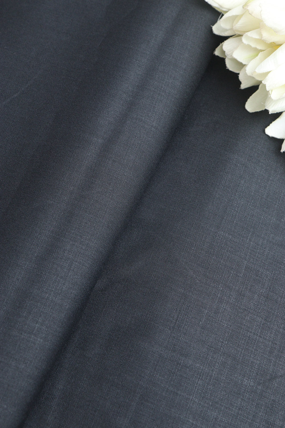Black Plain Linen Cotton Fabric: Simple and Stylish ( 1 Mtr ) - Luxurion World