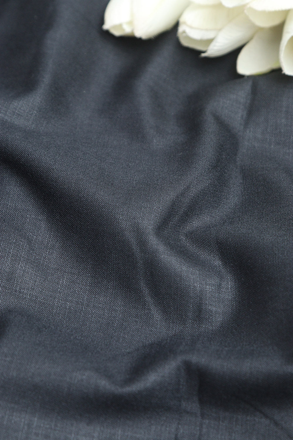 Black Plain Linen Cotton Fabric: Simple and Stylish ( 1 Mtr ) - Luxurion World