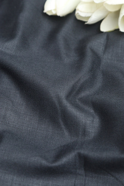 Black Plain Linen Cotton Fabric: Simple and Stylish ( 1 Mtr ) - Luxurion World