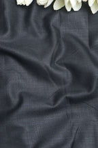 Black Plain Linen Cotton Fabric: Simple and Stylish ( 4.5 Mtr ) - Luxurion World