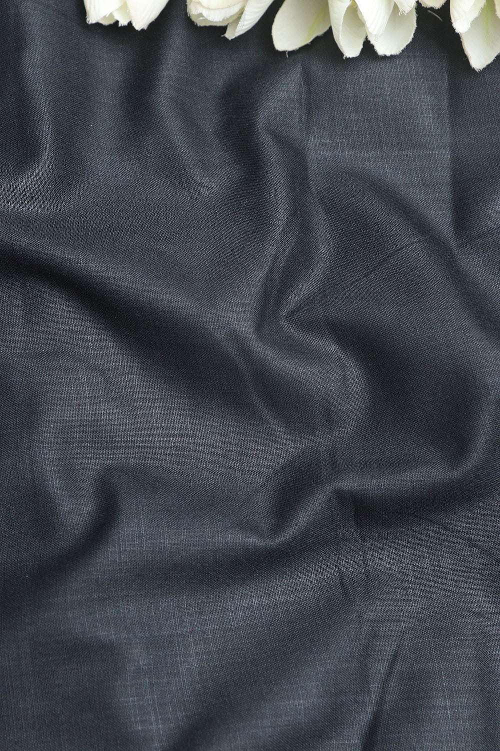 Black Plain Linen Cotton Fabric: Simple and Stylish ( 4.5 Mtr ) - Luxurion World