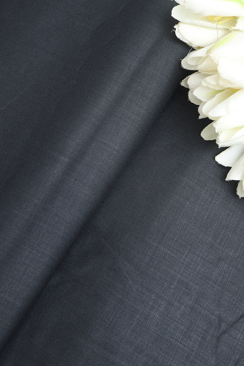 Black Plain Linen Cotton Fabric: Simple and Stylish ( 1 Mtr ) - Luxurion World