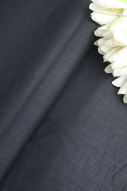 Black Plain Linen Cotton Fabric: Simple and Stylish ( 1 Mtr ) - Luxurion World
