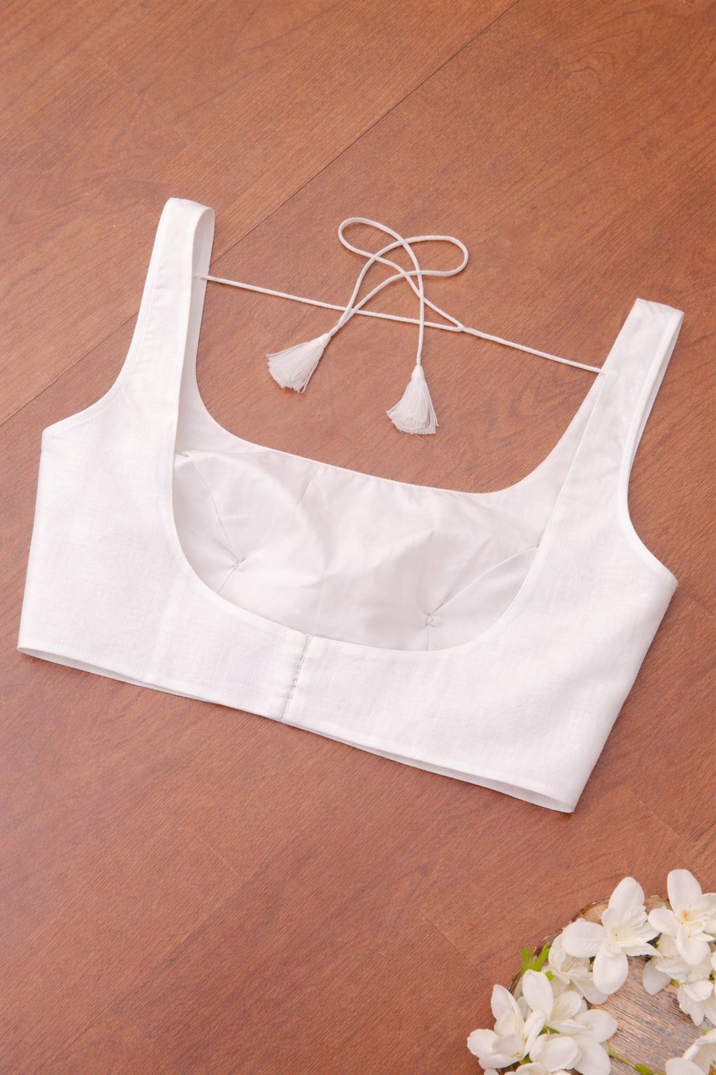 White Plain Linen Cotton Blouse