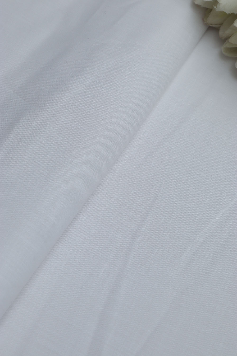 White Plain Linen Cotton Fabric ( 1 Mtr ) - Luxurion World