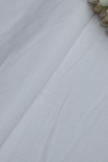 White Plain Linen Cotton Fabric ( 1 Mtr ) - Luxurion World