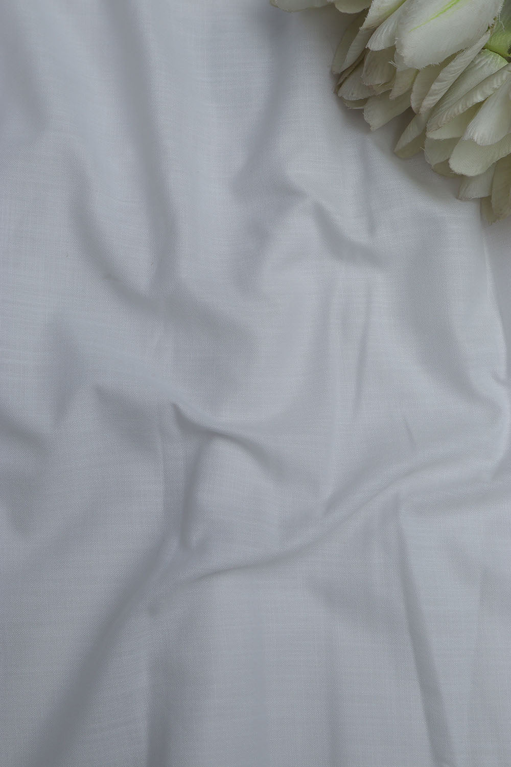 White Plain Linen Cotton Fabric ( 1 Mtr ) - Luxurion World