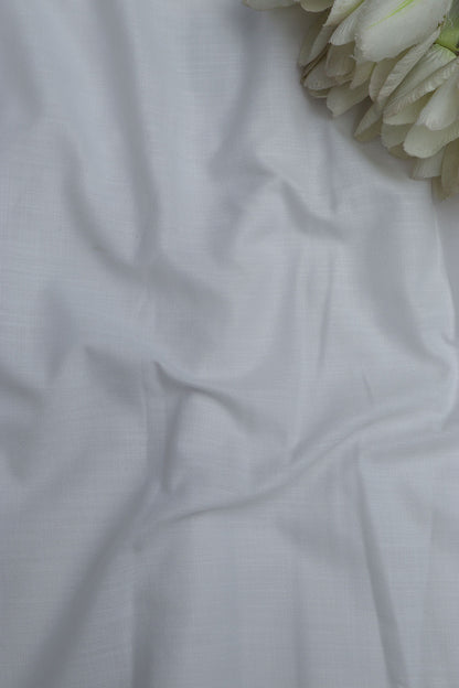 White Plain Linen Cotton Fabric ( 1 Mtr ) - Luxurion World