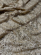 Pastel Trendy Net Embroidered Fabric ( 1 Mtr ) - Luxurion World