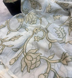Dyeable Trendy Chanderi Applique Mul Fabric ( 2.5 Mtr ) - Luxurion World