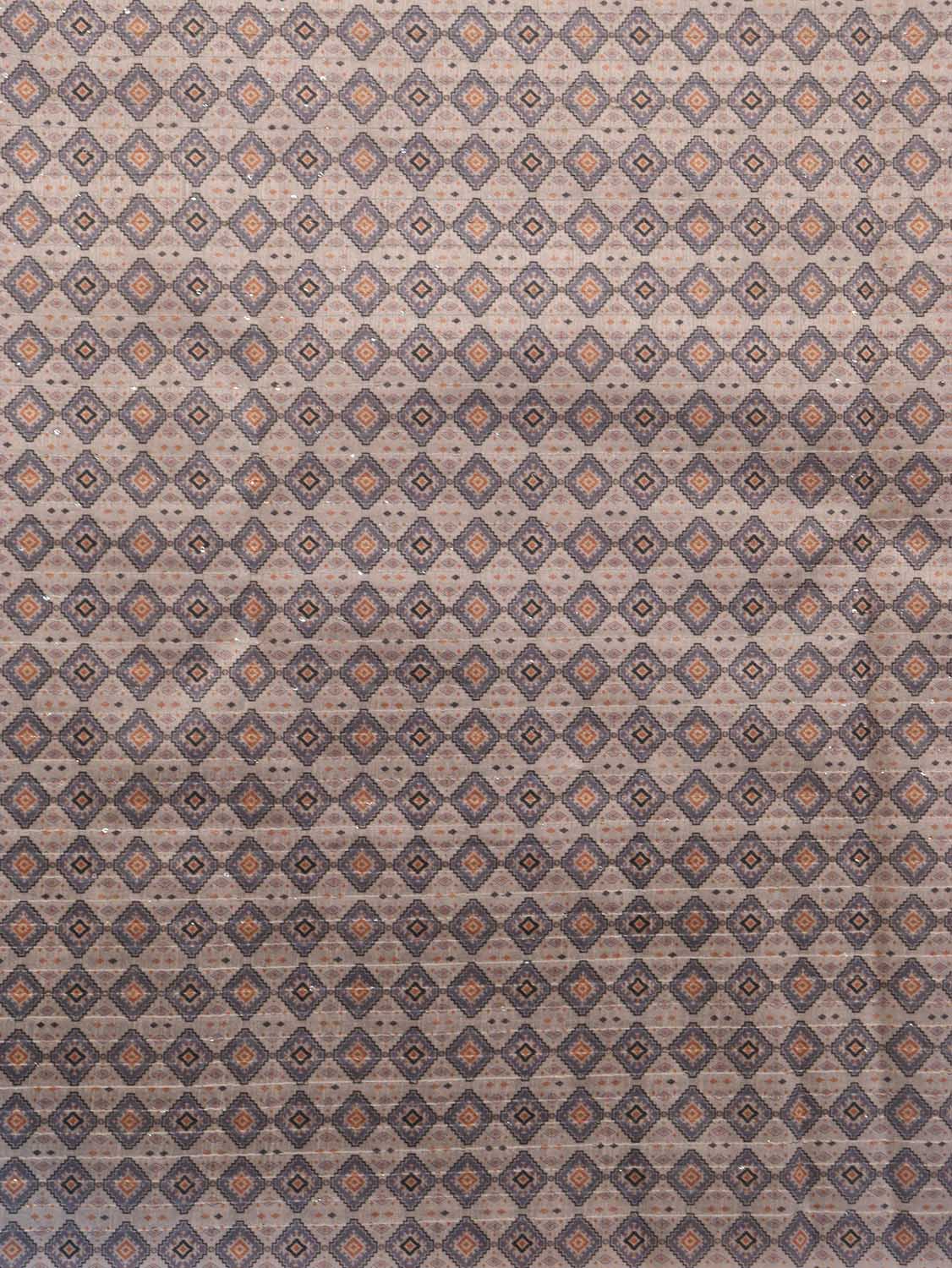 Stunning Grey Tussar Silk Fabric - Digital Print (1 Mtr) - Luxurion World
