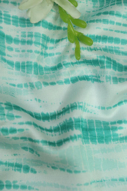 Vibrant Green Tie Dye Modal Satin Fabric: Trendy & Sustainable (1 Mtr) - Luxurion World