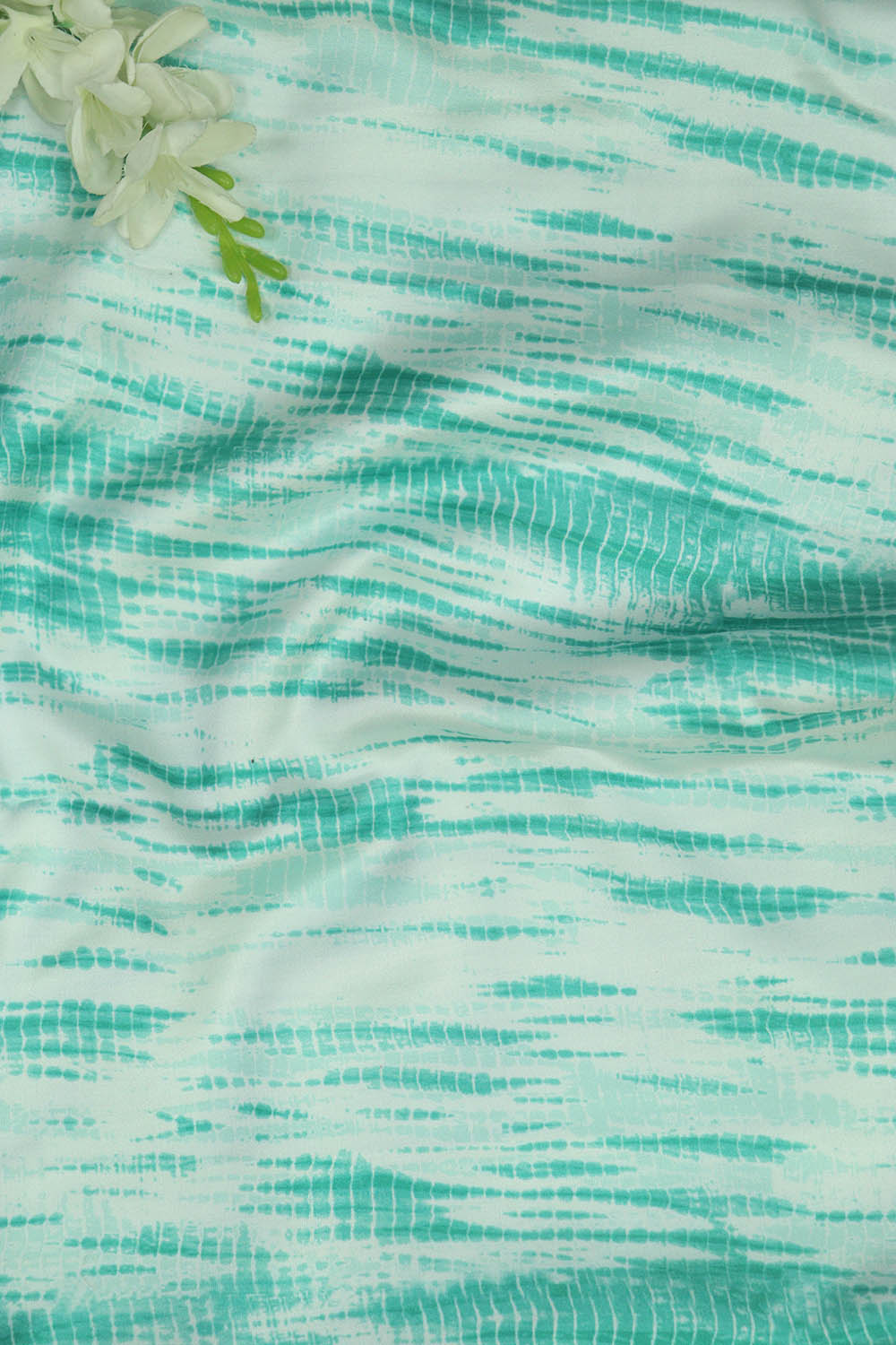 Vibrant Green Tie Dye Modal Satin Fabric: Trendy & Sustainable (1 Mtr) - Luxurion World