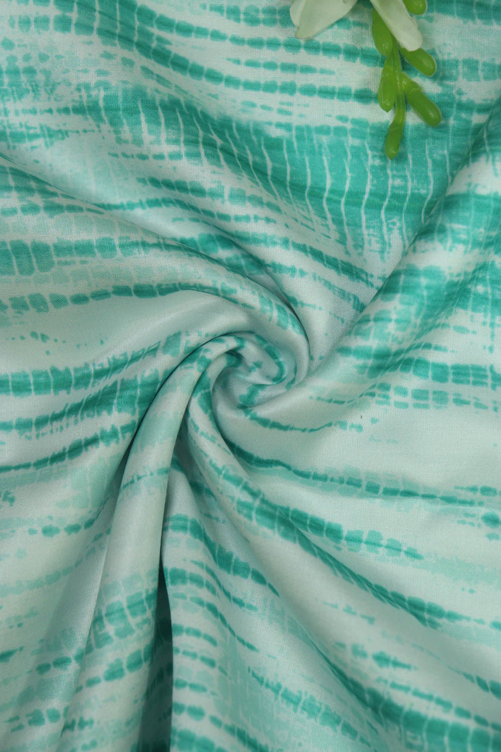 Vibrant Green Tie Dye Modal Satin Fabric: Trendy & Sustainable (1 Mtr) - Luxurion World