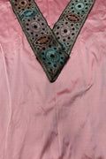 Pink Plain Soft Silk Unstitched Kurti Fabric With Vintage Banarasi Border - Luxurion World