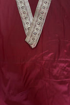 Maroon Banarasi Handloom Vintage Pure Silk Border - Luxurion World