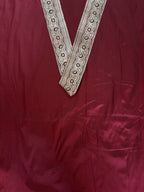 Maroon Banarasi Handloom Vintage Pure Silk Border - Luxurion World