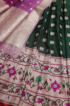 Elegant Green Banarasi Silk Big Border Lehenga With Banarasi Organza Dupatta - Luxurion World