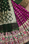 Elegant Purple Banarasi Silk Big Border Lehenga With Banarasi Organza Dupatta - Luxurion World