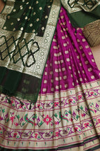 Elegant Purple Banarasi Silk Big Border Lehenga With Banarasi Organza Dupatta - Luxurion World