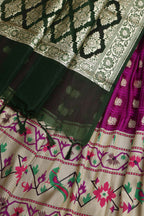 Elegant Purple Banarasi Silk Big Border Lehenga With Banarasi Organza Dupatta - Luxurion World