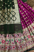 Elegant Purple Banarasi Silk Big Border Lehenga With Banarasi Organza Dupatta - Luxurion World