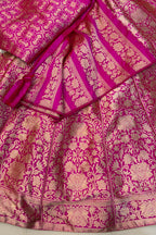 Pink Banarasi Katan Silk Lehenga — 21-Kalli Zari Weave, Wedding