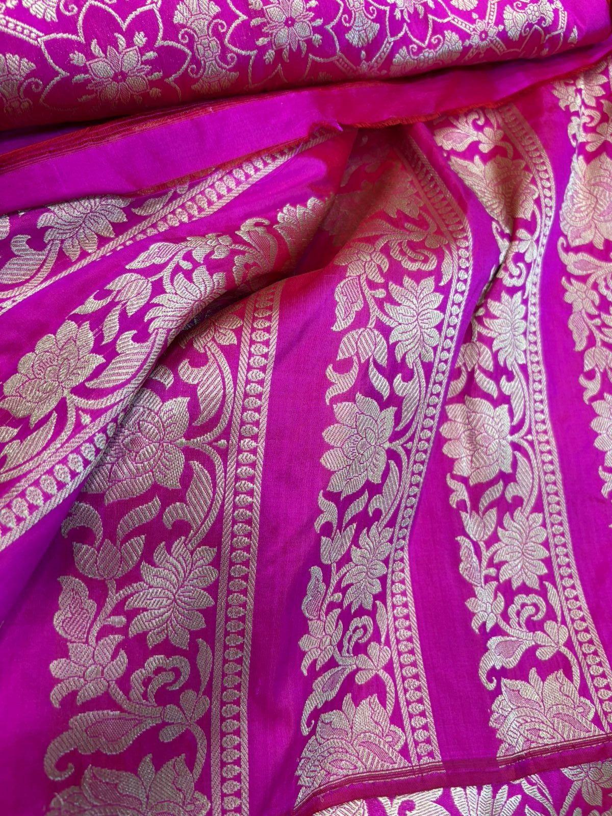 Pink Banarasi Katan Silk Lehenga — 21-Kalli Zari Weave, Wedding
