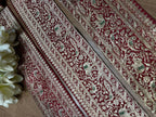 Maroon Banarasi Handloom Vintage Pure Silk Border ( 0.5 Mtr ) - Luxurion World
