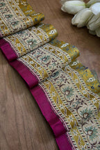 Yellow Banarasi Handloom Vintage Pure Silk Border ( 0.50 Mtr ) - Luxurion World