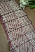 Pink Banarasi Handloom Vintage Pure Silk Border ( 1 Mtr ) - Luxurion World
