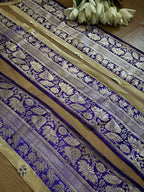 Blue Banarasi Handloom Vintage Pure Silk Border ( 0.75 Mtr ) - Luxurion World