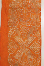 Orange Banarasi Handloom Vintage Pure Silk Border ( 1 Mtr ) - Luxurion World