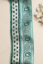 Blue Banarasi Handloom Vintage Pure Silk Border Lace ( 1 Mtr ) - Luxurion World