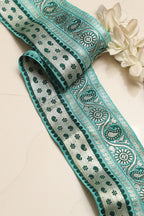 Blue Banarasi Handloom Vintage Pure Silk Border Lace ( 1 Mtr ) - Luxurion World