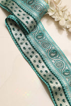 Blue Banarasi Handloom Vintage Pure Silk Border Lace ( 1 Mtr ) - Luxurion World