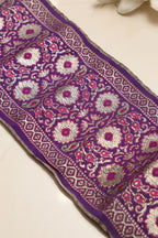 Exquisite Purple Banarasi Handloom Vintage Pure Silk Border Lace ( 1 Mtr ) - Luxurion World