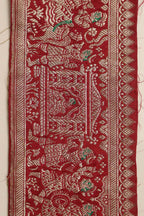 Red Banarasi Handloom Vintage Pure Silk Border Lace ( 1 Mtr ) - Luxurion World