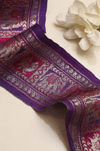 Exquisite Purple Banarasi Handloom Vintage Pure Silk Border Lace ( 1 Mtr ) - Luxurion World