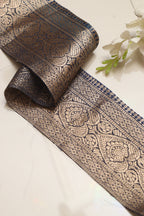 Blue Banarasi Handloom Vintage Pure Silk Border Lace ( 1 Mtr ) - Luxurion World