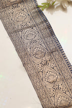 Blue Banarasi Handloom Vintage Pure Silk Border Lace ( 1 Mtr ) - Luxurion World