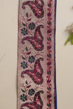 Blue Banarasi Handloom Vintage Pure Silk Border Lace ( 1 Mtr ) - Luxurion World